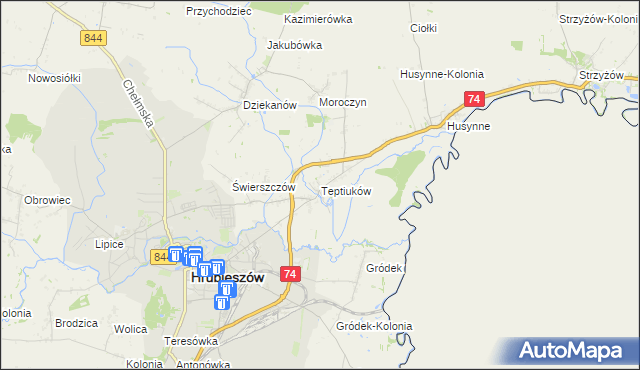 mapa Teptiuków, Teptiuków na mapie Targeo