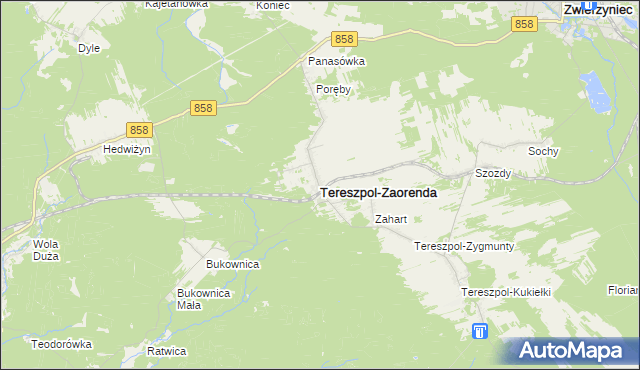mapa Tereszpol-Zaorenda, Tereszpol-Zaorenda na mapie Targeo
