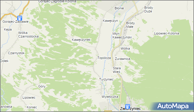 mapa Topólcza, Topólcza na mapie Targeo