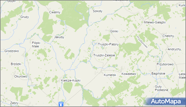 mapa Truszki-Zalesie, Truszki-Zalesie na mapie Targeo