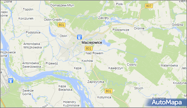 mapa Uchacze, Uchacze na mapie Targeo