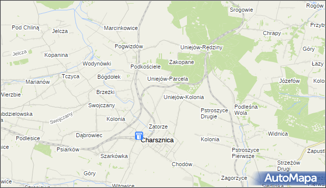 mapa Uniejów-Kolonia, Uniejów-Kolonia na mapie Targeo