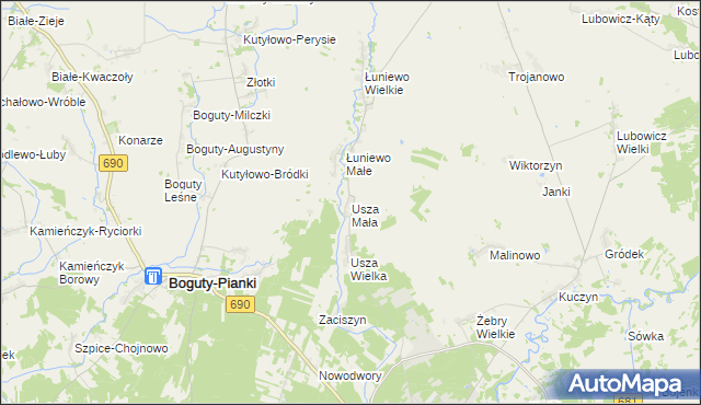 mapa Usza Mała, Usza Mała na mapie Targeo