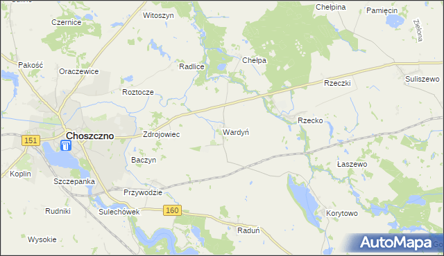 mapa Wardyń, Wardyń na mapie Targeo