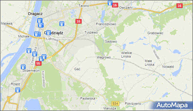 mapa Węgrowo, Węgrowo na mapie Targeo