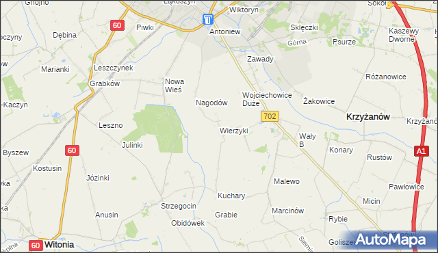 mapa Wierzyki, Wierzyki na mapie Targeo