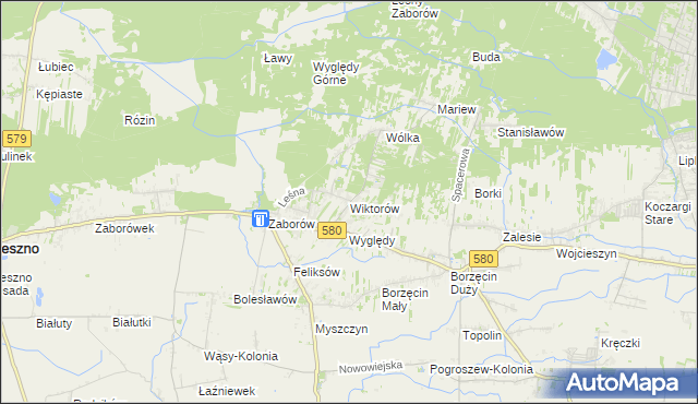 mapa Wiktorów gmina Leszno, Wiktorów gmina Leszno na mapie Targeo