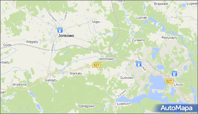 mapa Wilimowo, Wilimowo na mapie Targeo