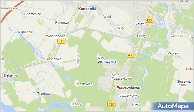 mapa Wiry Leśniczówka, Wiry Leśniczówka na mapie Targeo