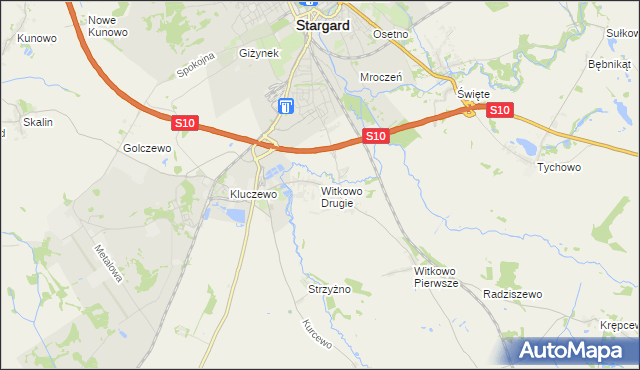 mapa Witkowo Drugie, Witkowo Drugie na mapie Targeo