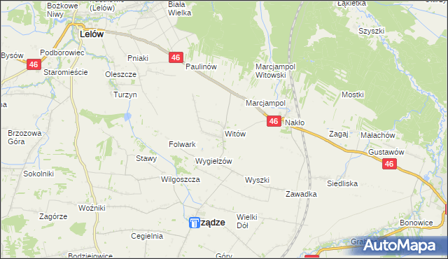 mapa Witów gmina Irządze, Witów gmina Irządze na mapie Targeo