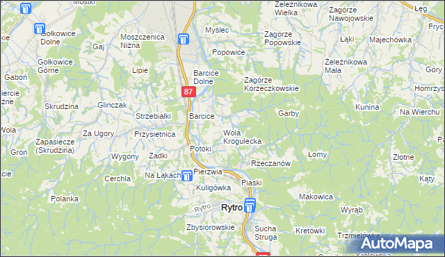 mapa Wola Krogulecka, Wola Krogulecka na mapie Targeo