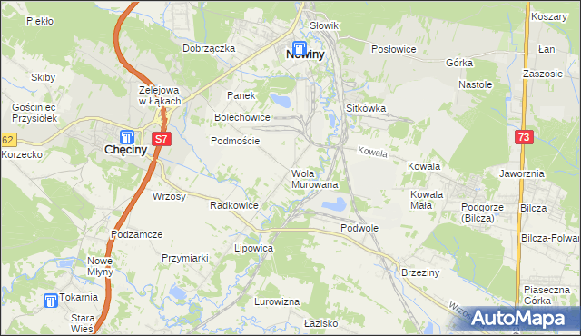 mapa Wola Murowana, Wola Murowana na mapie Targeo