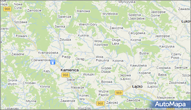 mapa Wola Piskulina, Wola Piskulina na mapie Targeo