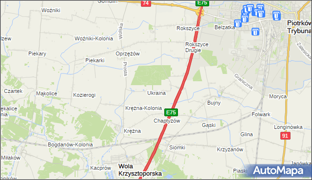 mapa Wola Rokszycka, Wola Rokszycka na mapie Targeo