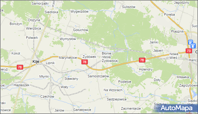 mapa Wola Żydowska, Wola Żydowska na mapie Targeo