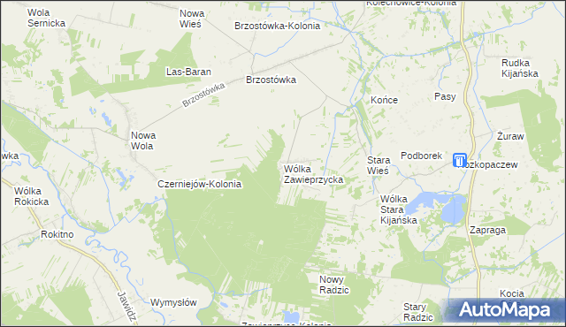 mapa Wólka Zawieprzycka, Wólka Zawieprzycka na mapie Targeo