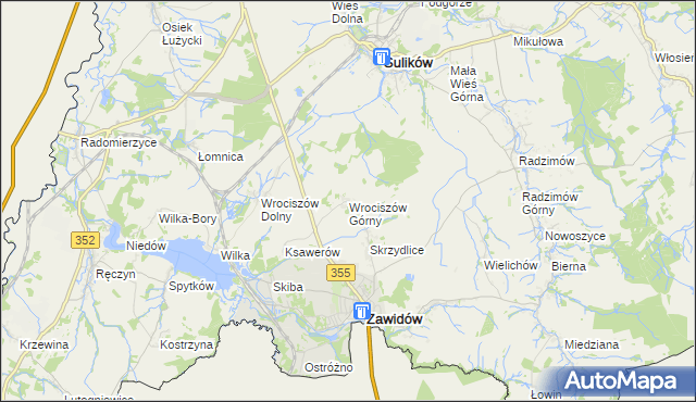 mapa Wrociszów Górny, Wrociszów Górny na mapie Targeo