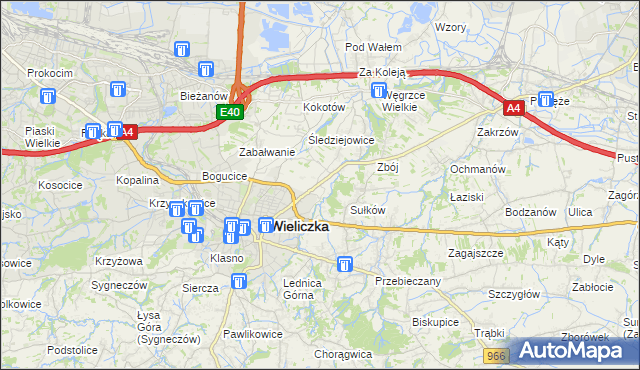 mapa Zabawa gmina Wieliczka, Zabawa gmina Wieliczka na mapie Targeo
