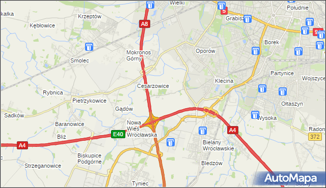 mapa Zabrodzie gmina Kąty Wrocławskie, Zabrodzie gmina Kąty Wrocławskie na mapie Targeo