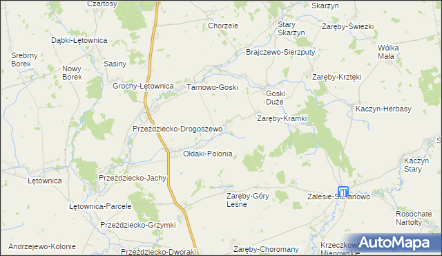 mapa Zaręby-Grzymały, Zaręby-Grzymały na mapie Targeo
