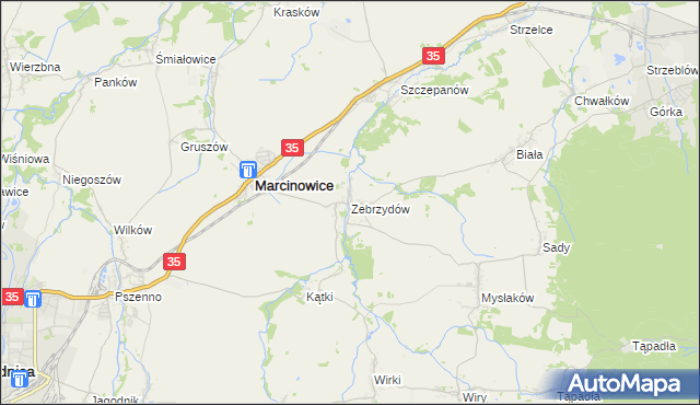 mapa Zebrzydów, Zebrzydów na mapie Targeo