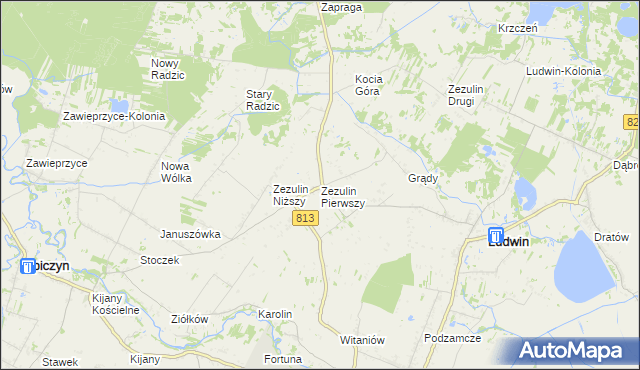 mapa Zezulin Pierwszy, Zezulin Pierwszy na mapie Targeo