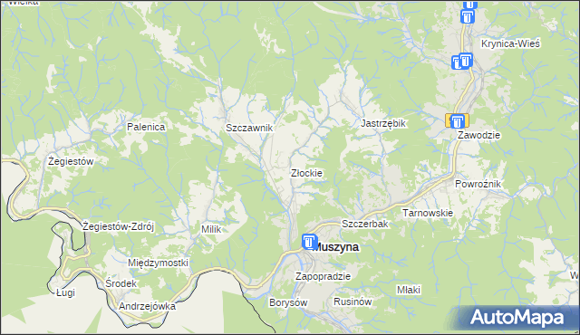 mapa Złockie, Złockie na mapie Targeo
