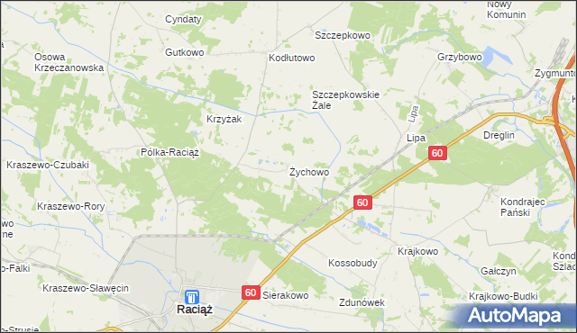 mapa Żychowo, Żychowo na mapie Targeo