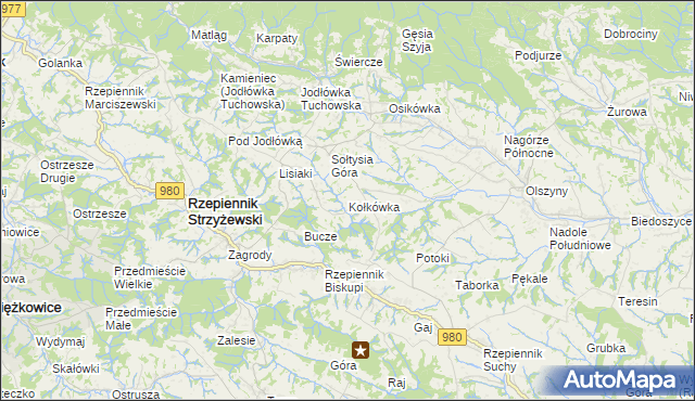 mapa Kołkówka, Kołkówka na mapie Targeo