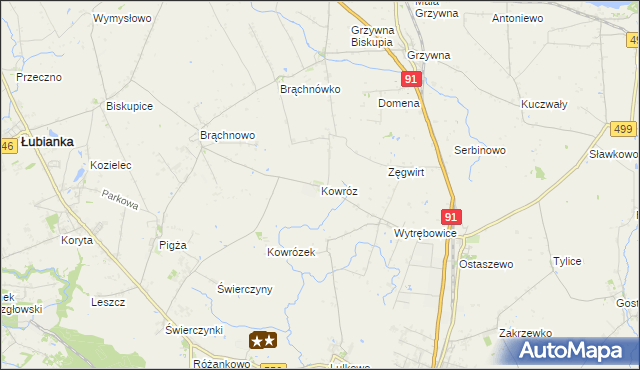mapa Kowróz, Kowróz na mapie Targeo