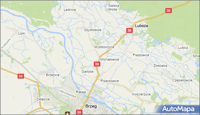 mapa Michałowice gmina Lubsza, Michałowice gmina Lubsza na mapie Targeo