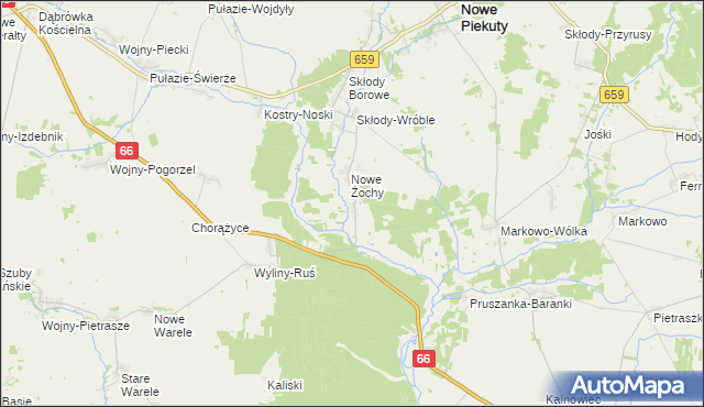 mapa Nowe Rzepki, Nowe Rzepki na mapie Targeo