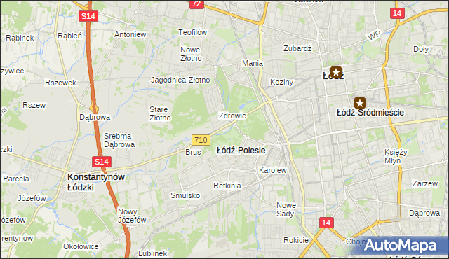 mapa Polesie gmina Łódź, Polesie gmina Łódź na mapie Targeo