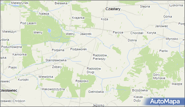 mapa Radostów Pierwszy, Radostów Pierwszy na mapie Targeo