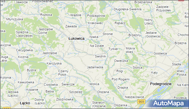 mapa Świdnik gmina Łukowica, Świdnik gmina Łukowica na mapie Targeo