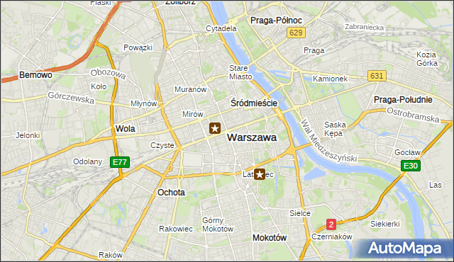 mapa Warszawy, Warszawa na mapie Targeo
