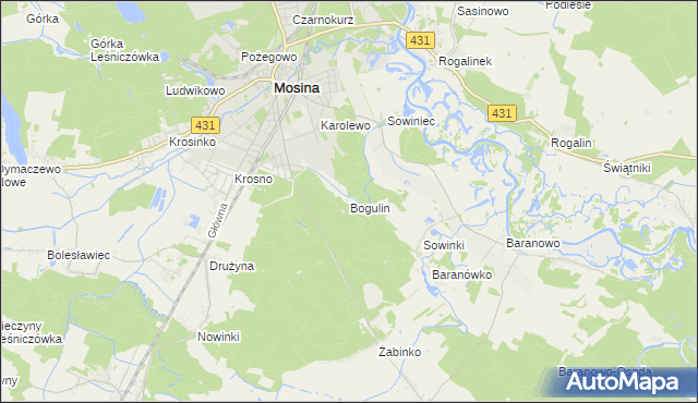 mapa Bogulin, Bogulin na mapie Targeo