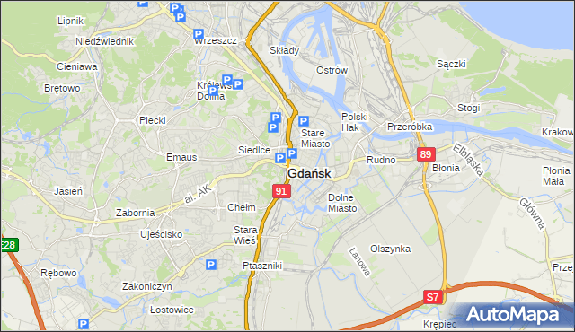 mapa Gdańska, Gdańsk na mapie Targeo