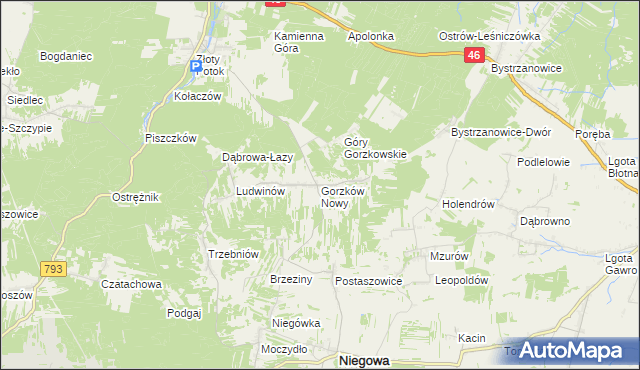 mapa Gorzków Nowy, Gorzków Nowy na mapie Targeo