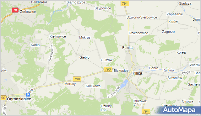 mapa Gulzów, Gulzów na mapie Targeo