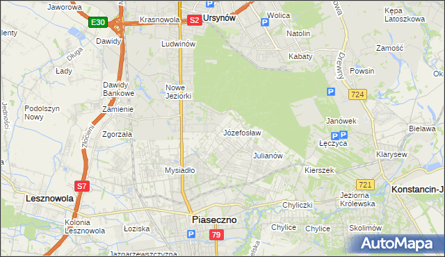 mapa Józefosław, Józefosław na mapie Targeo