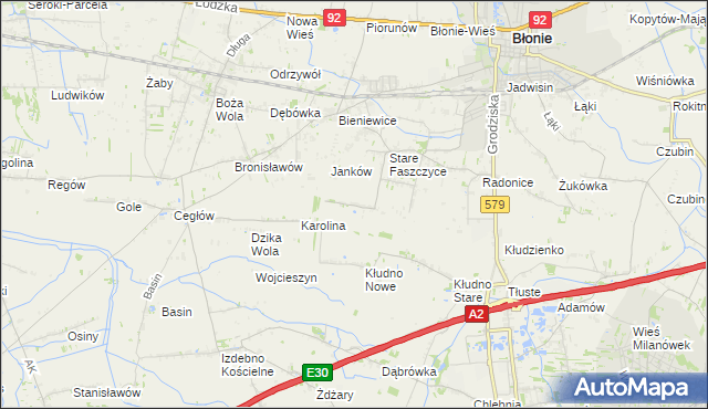 mapa Nowe Faszczyce, Nowe Faszczyce na mapie Targeo