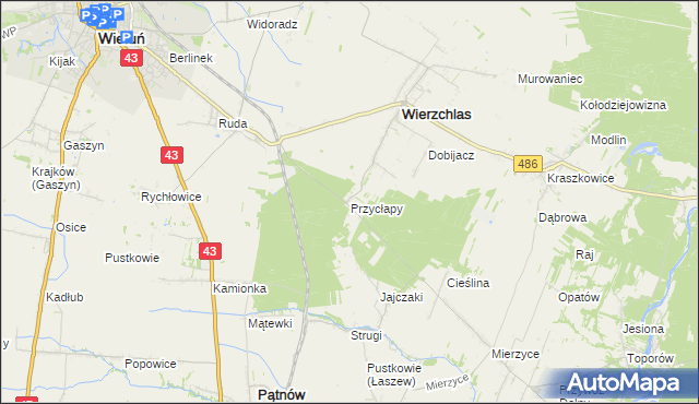 mapa Przycłapy, Przycłapy na mapie Targeo