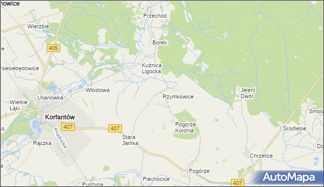 mapa Rzymkowice, Rzymkowice na mapie Targeo