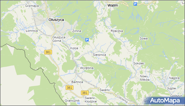 mapa Sierpnica, Sierpnica na mapie Targeo