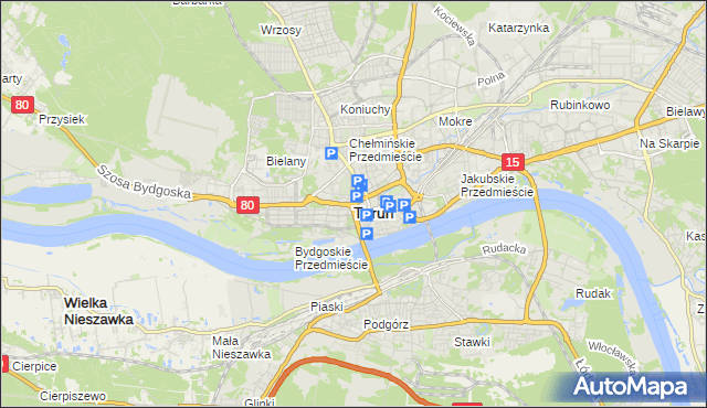 mapa Torunia, Toruń na mapie Targeo