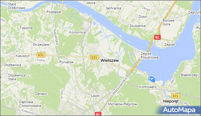 mapa Wieliszew, Wieliszew na mapie Targeo