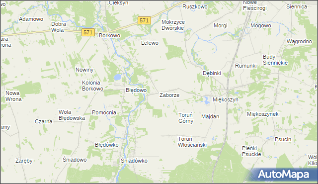 mapa Zaborze gmina Nasielsk, Zaborze gmina Nasielsk na mapie Targeo