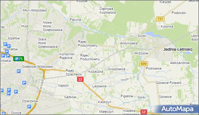 mapa Dawidów gmina Jedlnia-Letnisko, Dawidów gmina Jedlnia-Letnisko na mapie Targeo